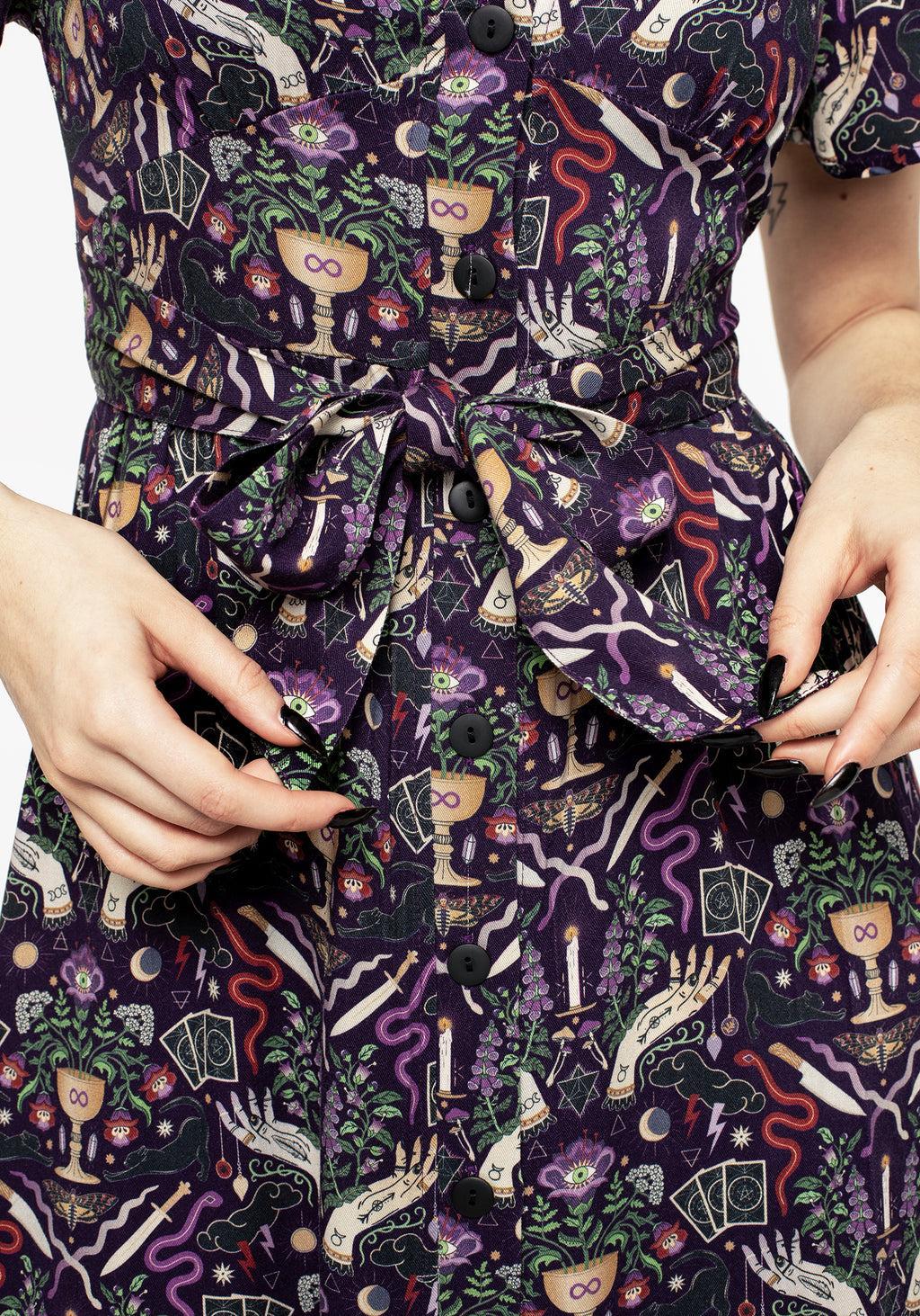 Modern Mystic Button Up Midi Dress Product Image