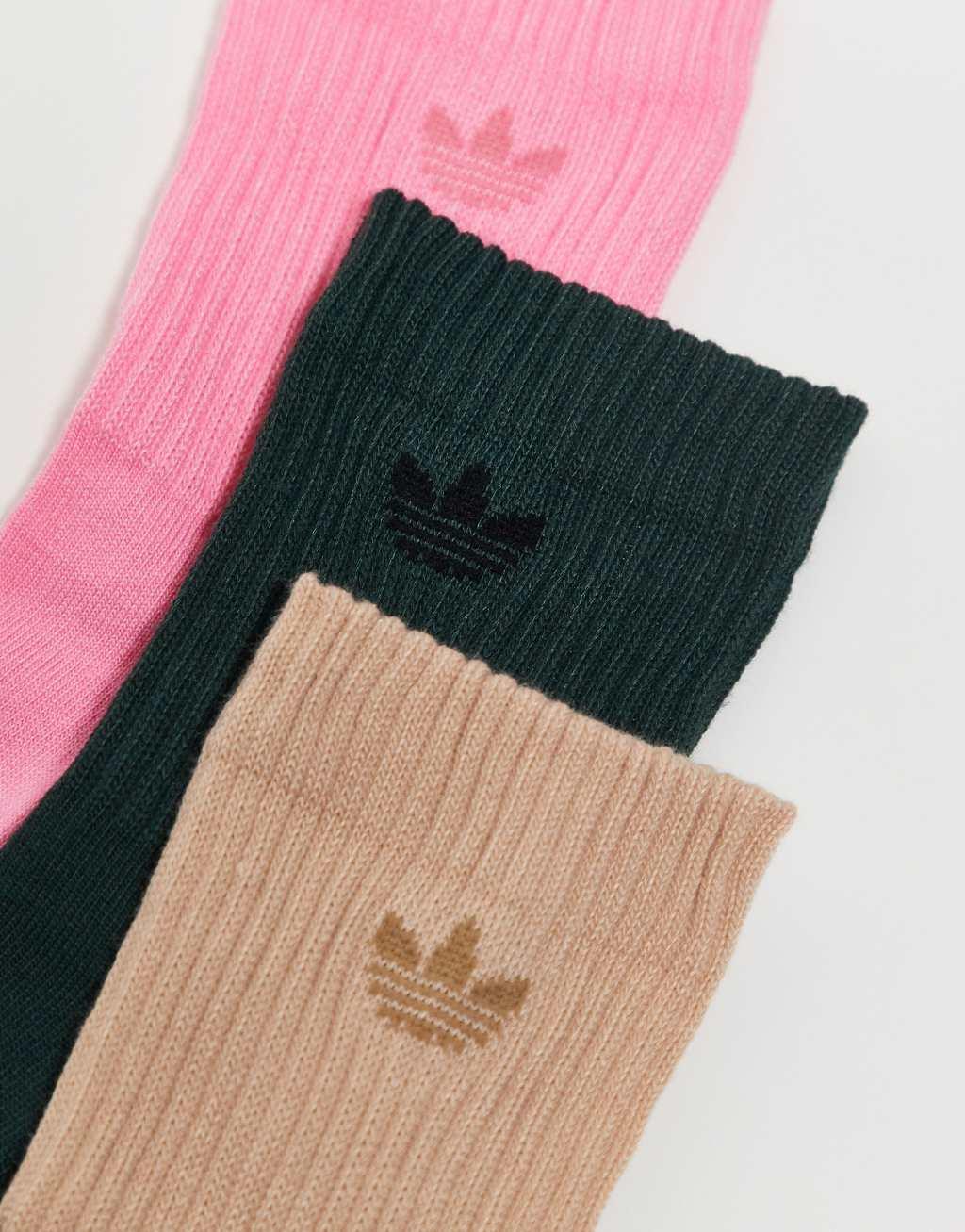 adidas Originals Trefoil 2.0 3-pack quarter socks in multi Product Image