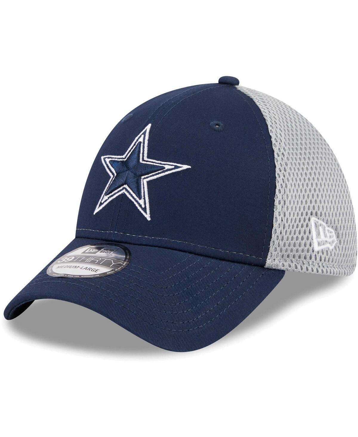 Mens New Era /Gray Dallas Cowboys Main Neo 39THIRTY Flex Hat Blue Product Image