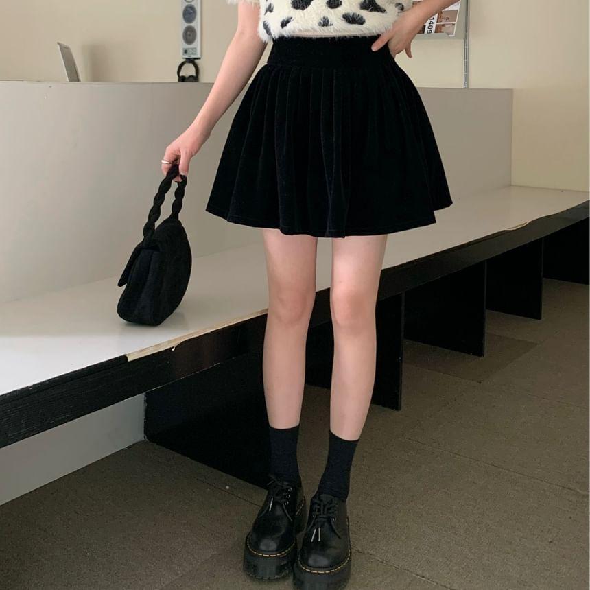 High Waist Mini A-Line Skirt Product Image