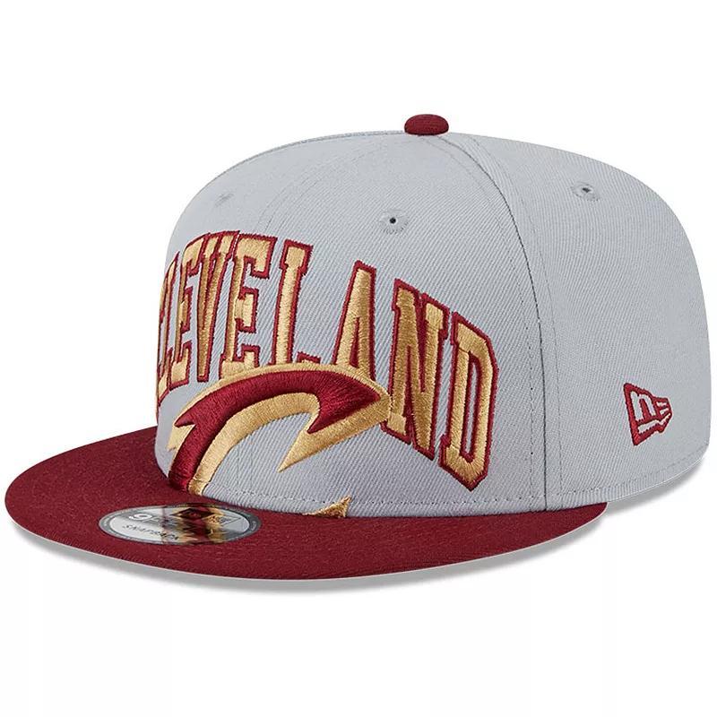 Mens New Era Gray/Wine Cleveland Cavaliers Tip-Off Two-Tone 9FIFTY Snapback Hat Product Image