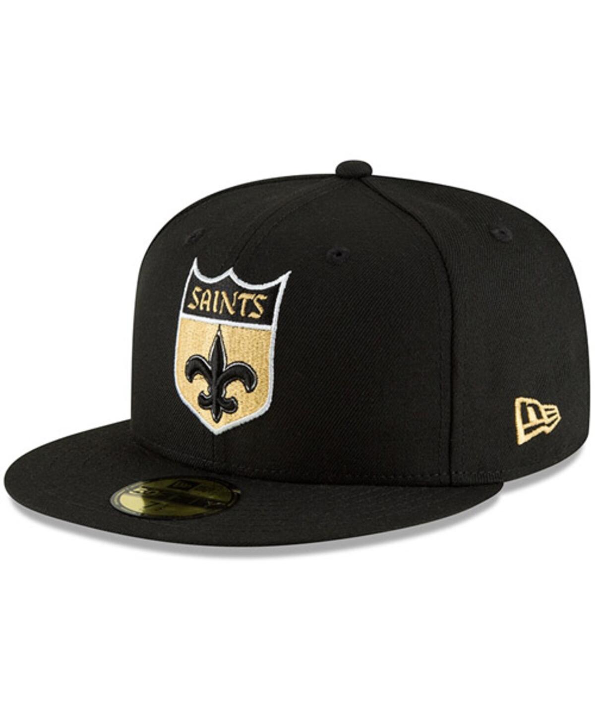 Mens Black New Orleans Saints Omaha Throwback 59FIFTY Fitted Hat Product Image