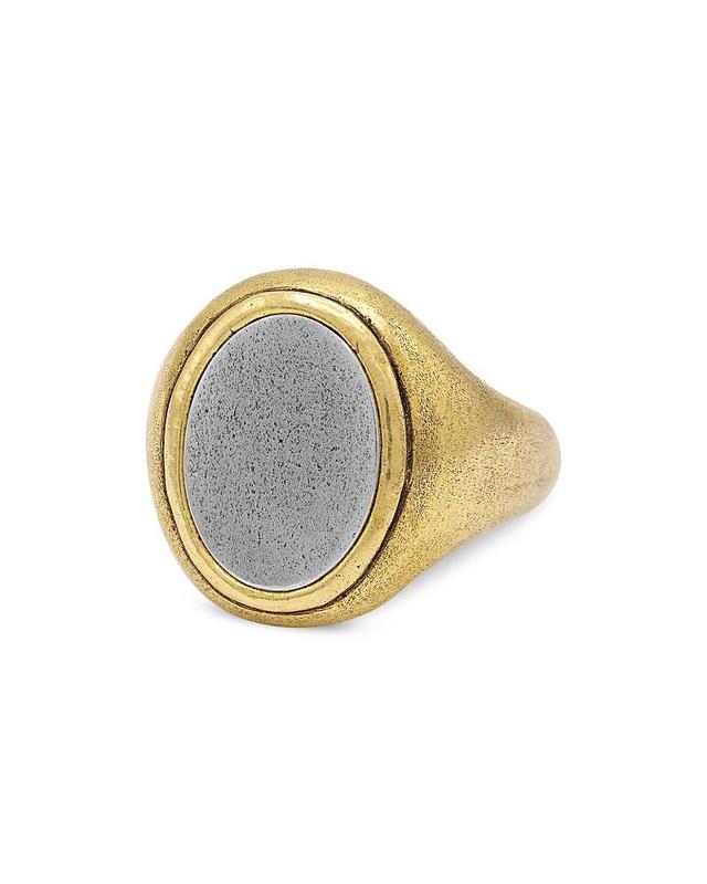 John Varvatos Mens Brass & Sterling Silver Signet Ring Product Image