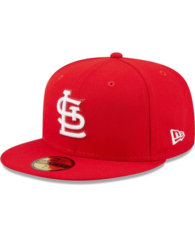 Mens New Era St. Louis Cardinals White Logo 59FIFTY Fitted Hat Product Image