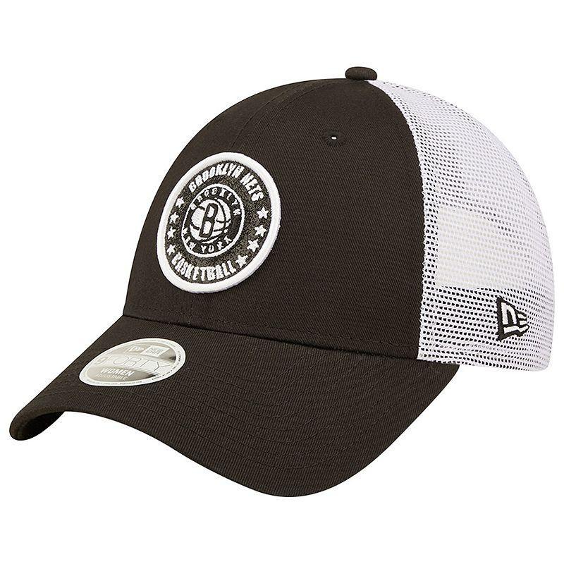 Womens New Era /White Brooklyn Nets Glitter Patch 9FORTY Snapback Hat Product Image