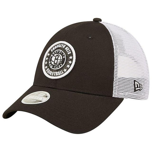 Womens New Era /White Brooklyn Nets Glitter Patch 9FORTY Snapback Hat Product Image