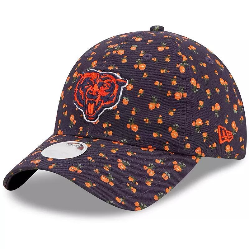 Womens New Era Chicago Bears Floral 9TWENTY Adjustable Hat, Blue Product Image