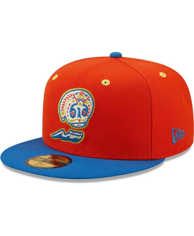 Mens New Era Orange Calaveras de West Michigan Copa De La Diversion 59FIFTY Fitted Hat - Orange Product Image