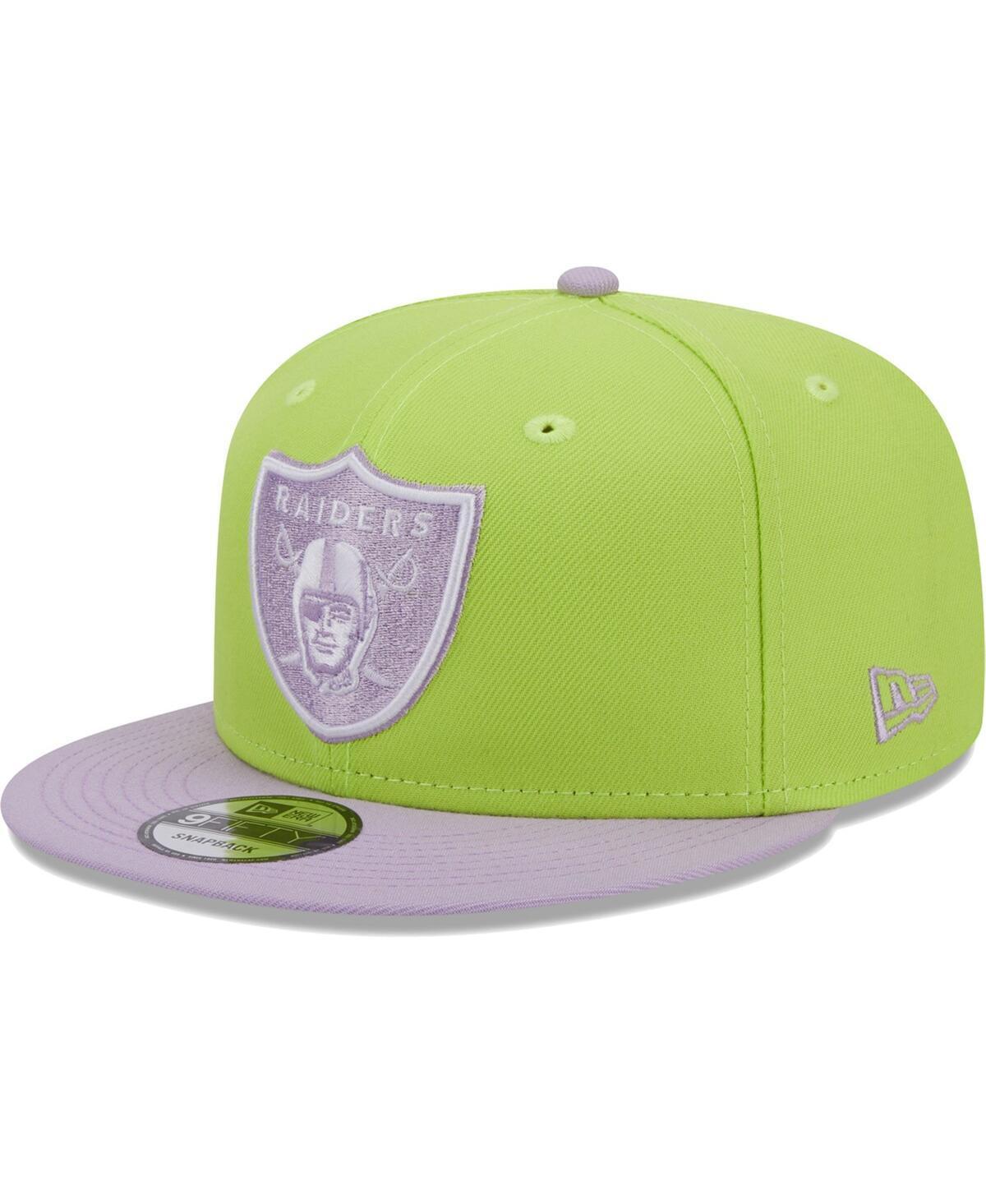 Mens New Era Neon Green/Lavender Las Vegas Raiders Two-Tone Color Pack 9FIFTY Snapback Hat Product Image