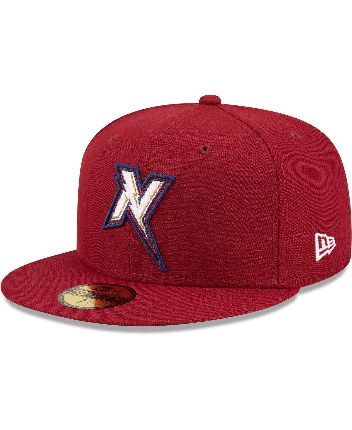 Mens New Era Red Lansing Lugnuts Authentic Collection Team Home 59FIFTY Fitted Hat Product Image