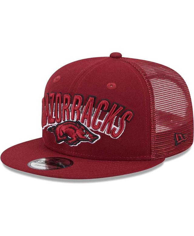 Mens New Era Cardinal Arkansas Razorbacks Grade Trucker 9FIFTY Snapback Hat Product Image