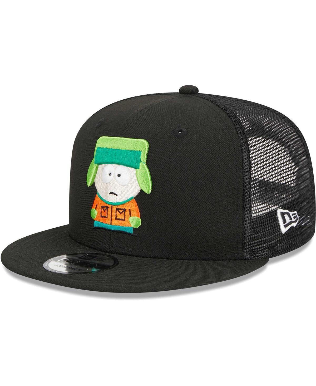 Mens New Era Black South Park Kyle Mesh Trucker 9FIFTY Snapback Hat Product Image