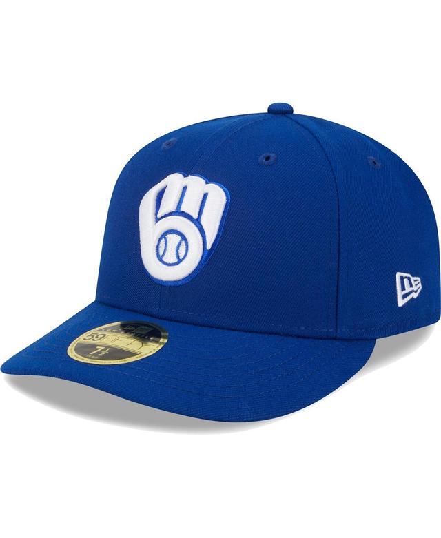 Mens New Era Royal Milwaukee Brewers White LogoLow Profile 59FIFTY Fitted Hat Product Image