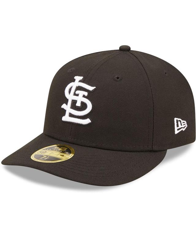 Mens New Era St. Louis Cardinals Black, White Low Profile 59FIFTY Fitted Hat Product Image