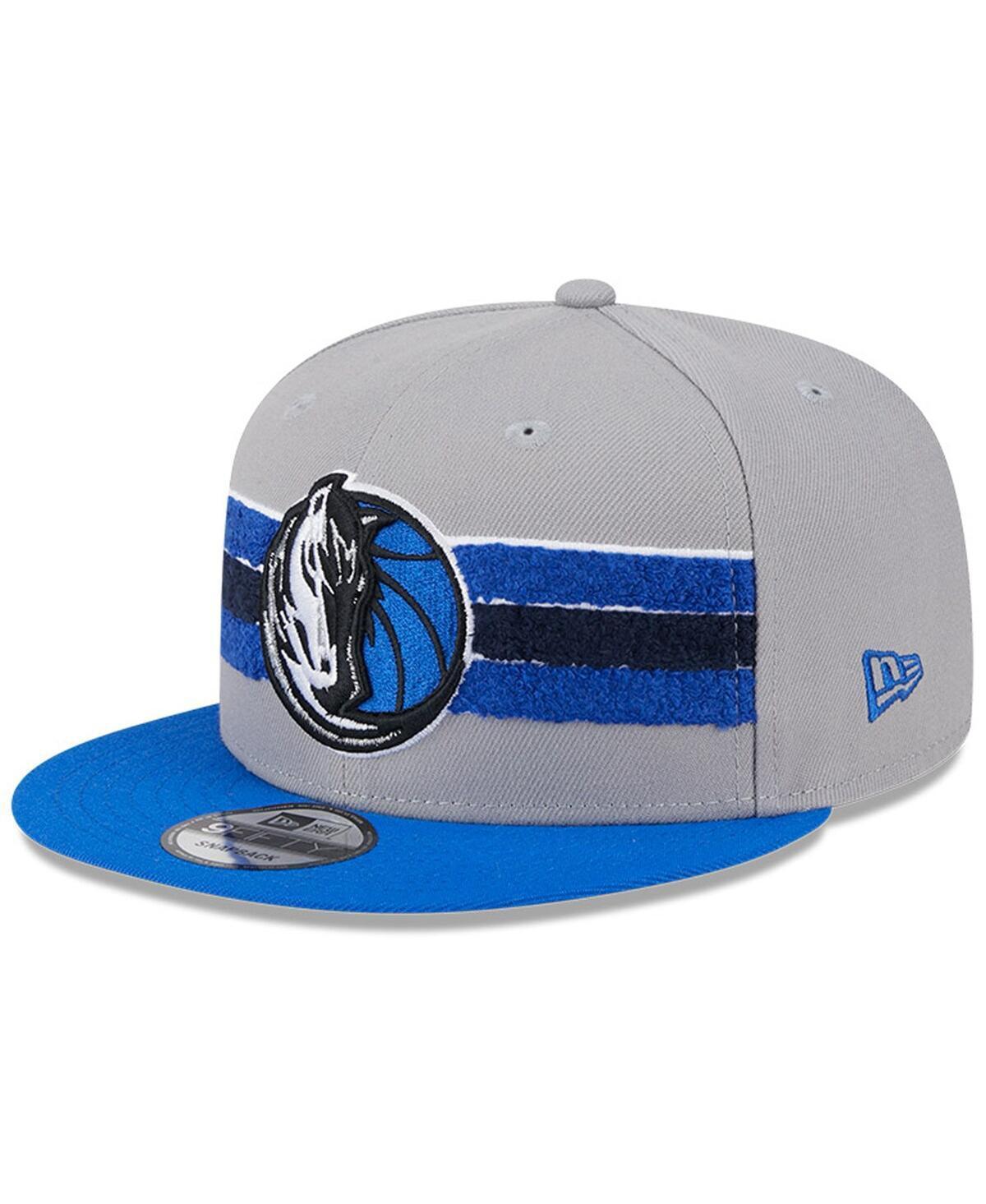 Mens New Era Gray Dallas Mavericks Chenille Band 9FIFTY Snapback Hat Product Image