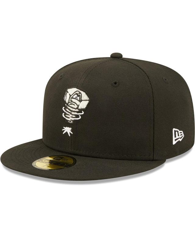 Mens New Era Black Lansing Lugnuts Authentic Collection Team 59FIFTY Fitted Hat Product Image