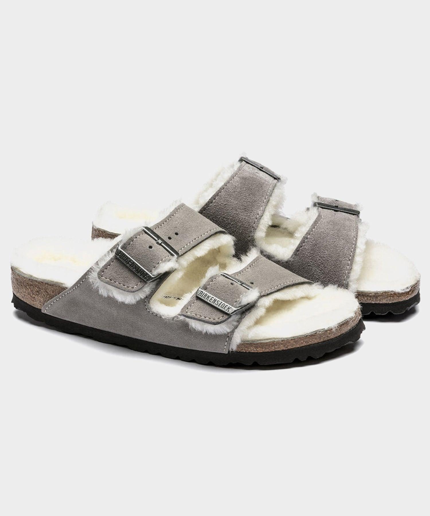 Birkenstock Arizona Shearling in Stone Product Image