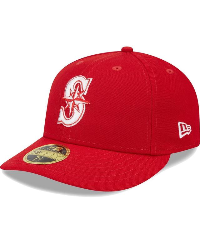 Mens New Era Scarlet Seattle Mariners Low Profile 59FIFTY Fitted Hat Product Image