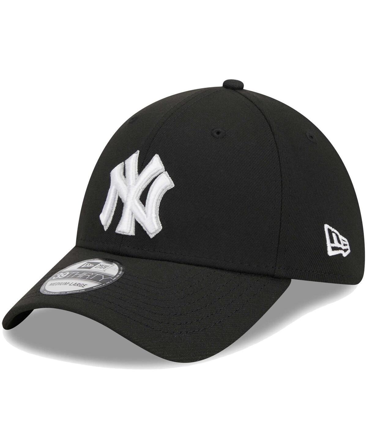 Mens New Era Black New York Yankees Logo 39THIRTY Flex Hat Product Image