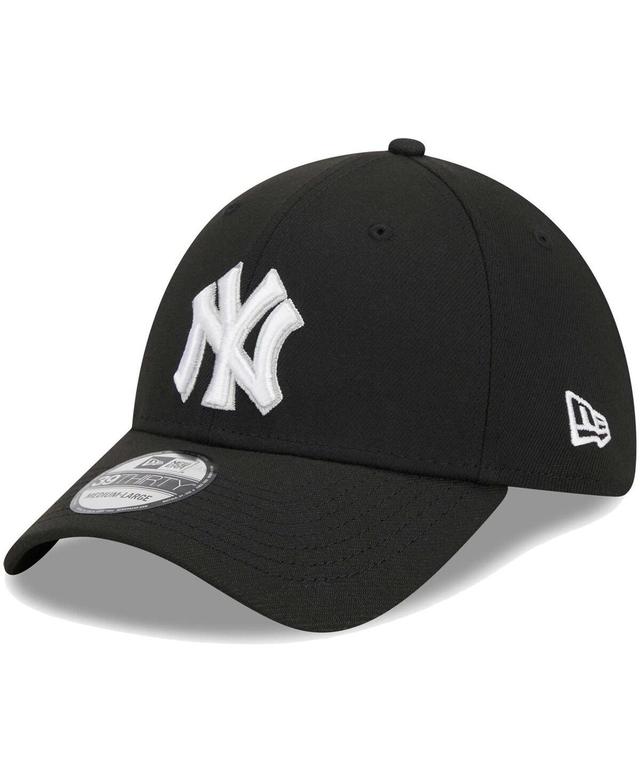 Mens New Era Black New York Yankees Logo 39THIRTY Flex Hat Product Image