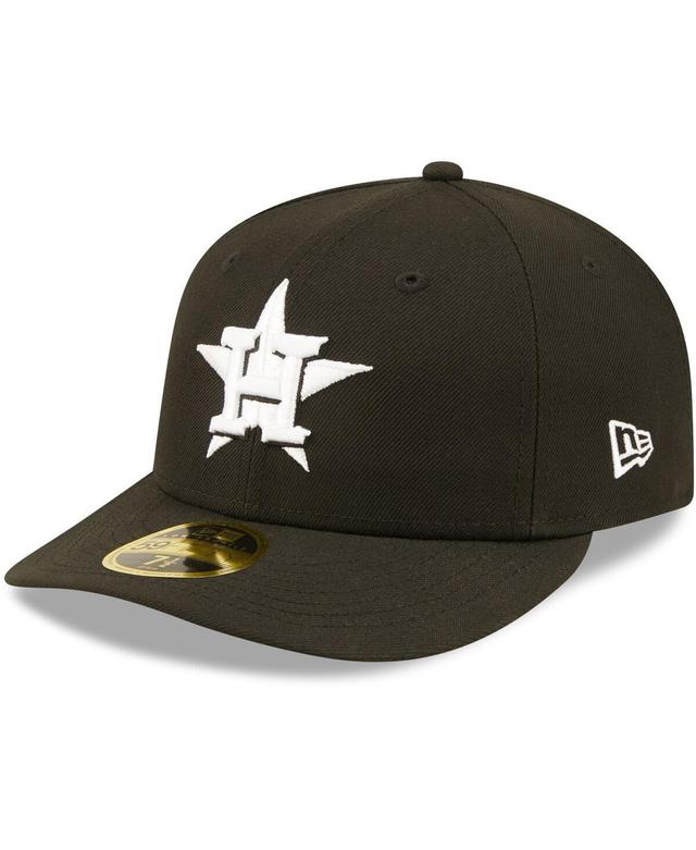 Mens New Era Houston Astros Black, White Low Profile 59FIFTY Fitted Hat Product Image