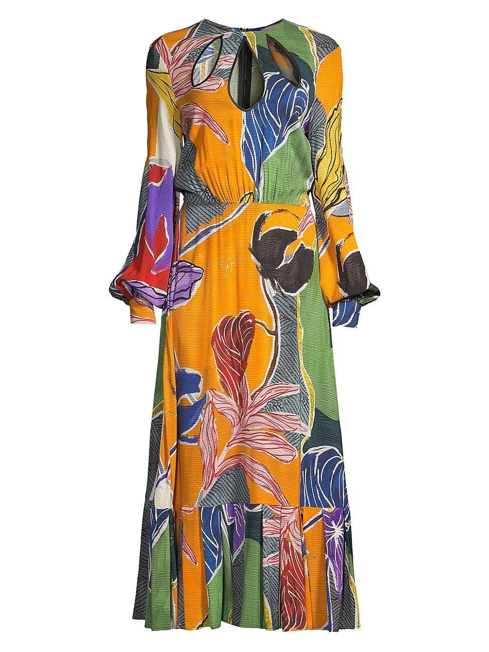 Womens Floral Cut-Out Maxi Dress Product Image