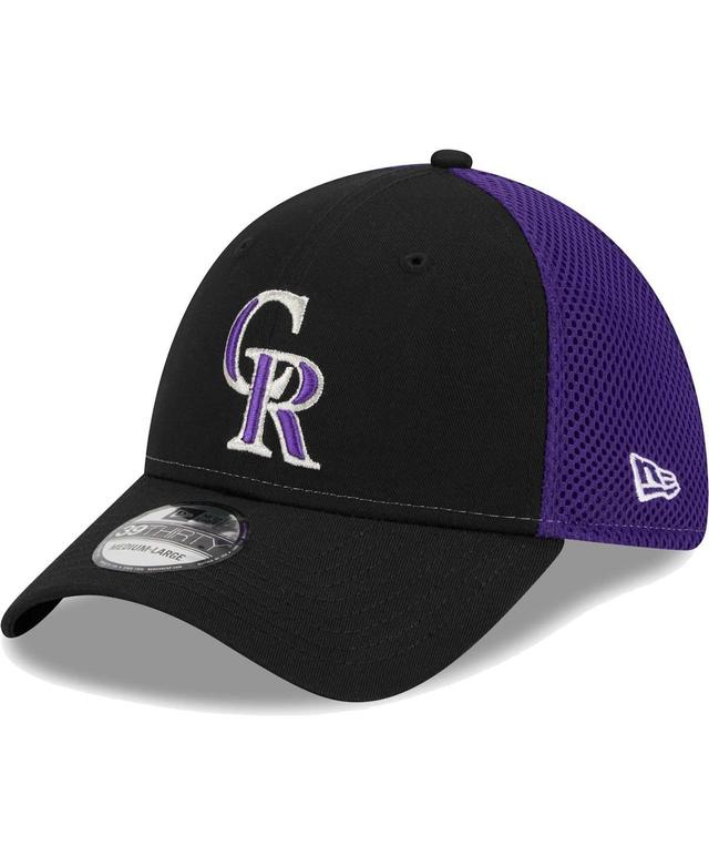 Mens New Era Black Colorado Rockies Team Neo 39THIRTY Flex Hat Product Image