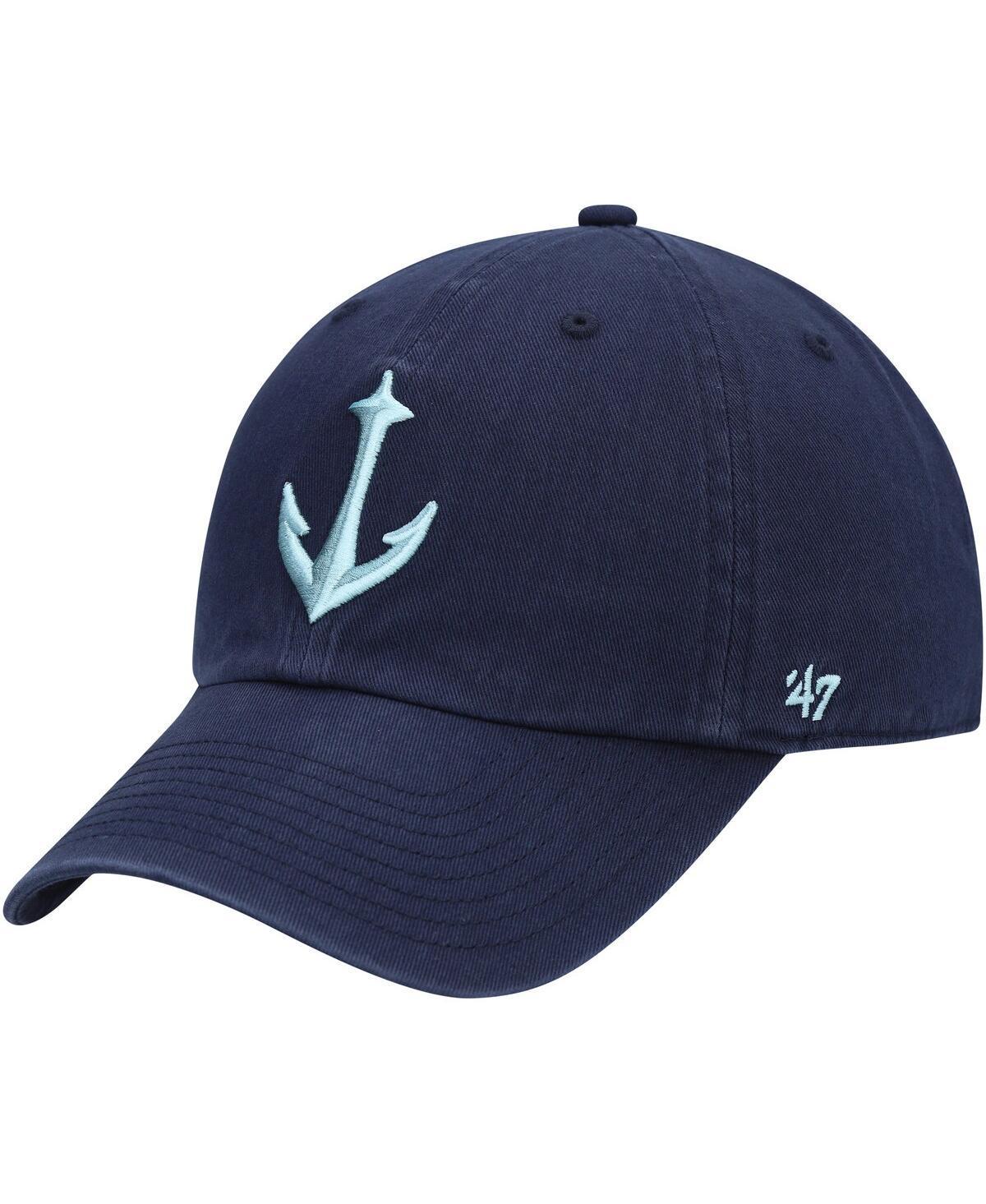 Mens 47 Brand Deep Sea Blue Seattle Kraken Clean Up Adjustable Hat Product Image