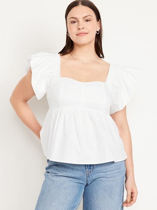 Flutter-Sleeve Crepe Top Product Image