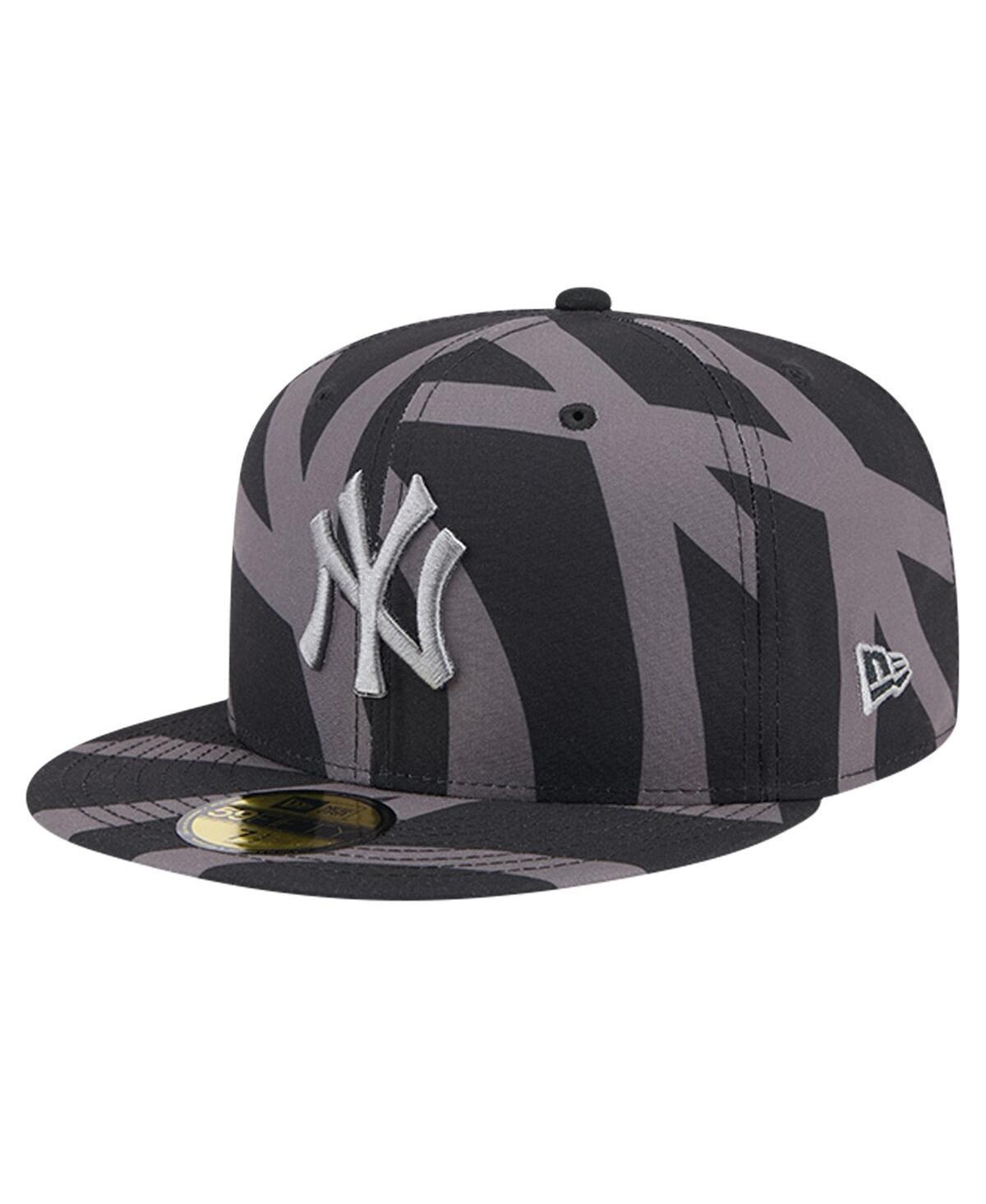 New Era Mens Black New York Yankees Logo Fracture 59FIFTY Fitted Hat - Black Product Image