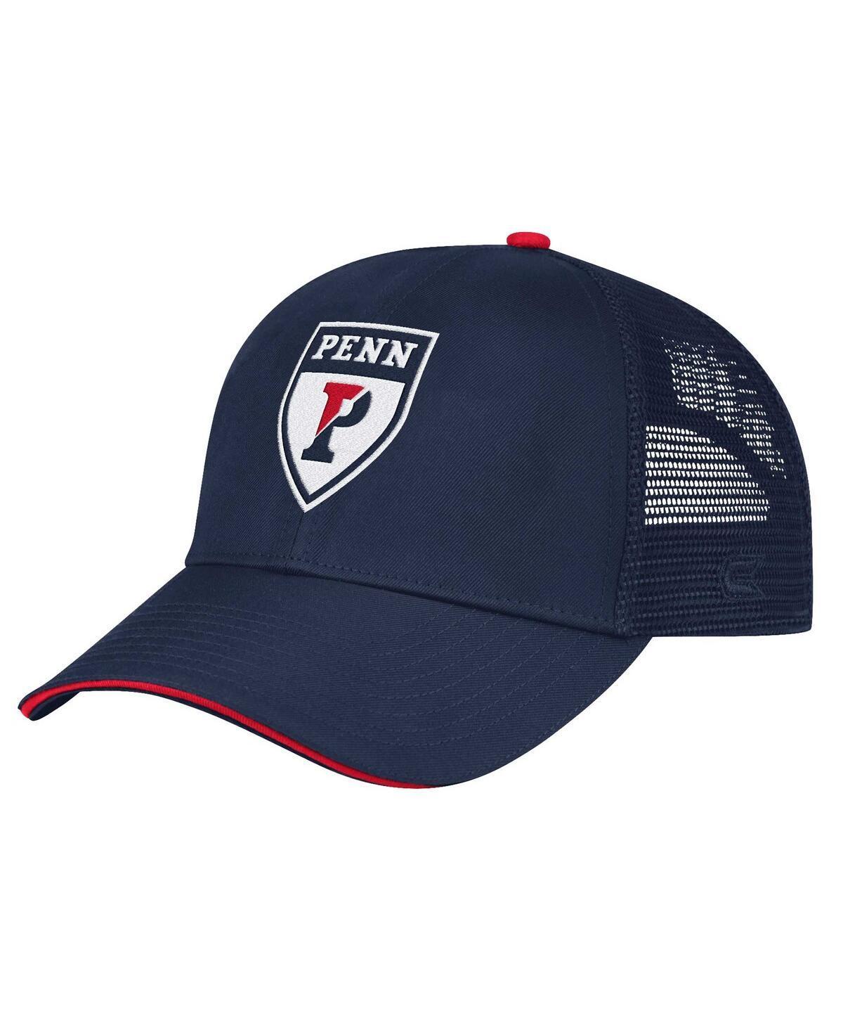 Colosseum Mens Navy Pennsylvania Quakers Wyatt Primary Team Trucker Adjustable Hat Product Image