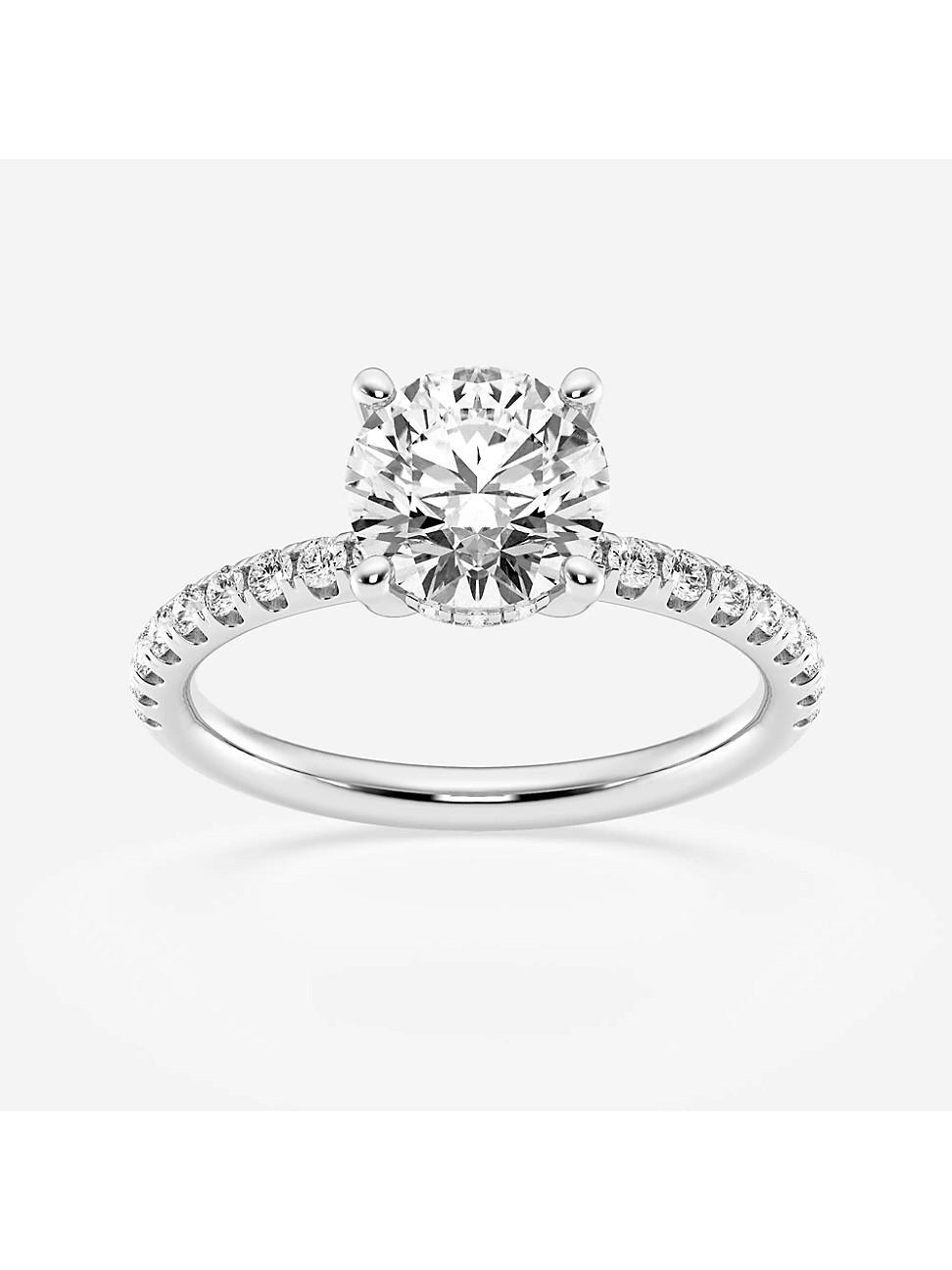 Womens 14K White Gold & Round Lab-Grown Diamond Hidden Halo Ring/0.80-3.41 TCW Product Image