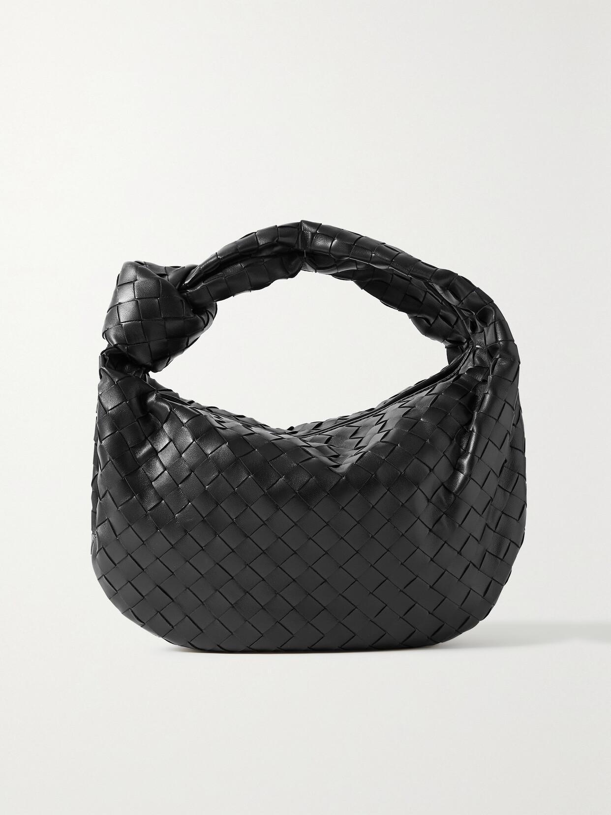 BOTTEGA VENETA Jodie Teen Knotted Intrecciato Leather Tote In Black Product Image