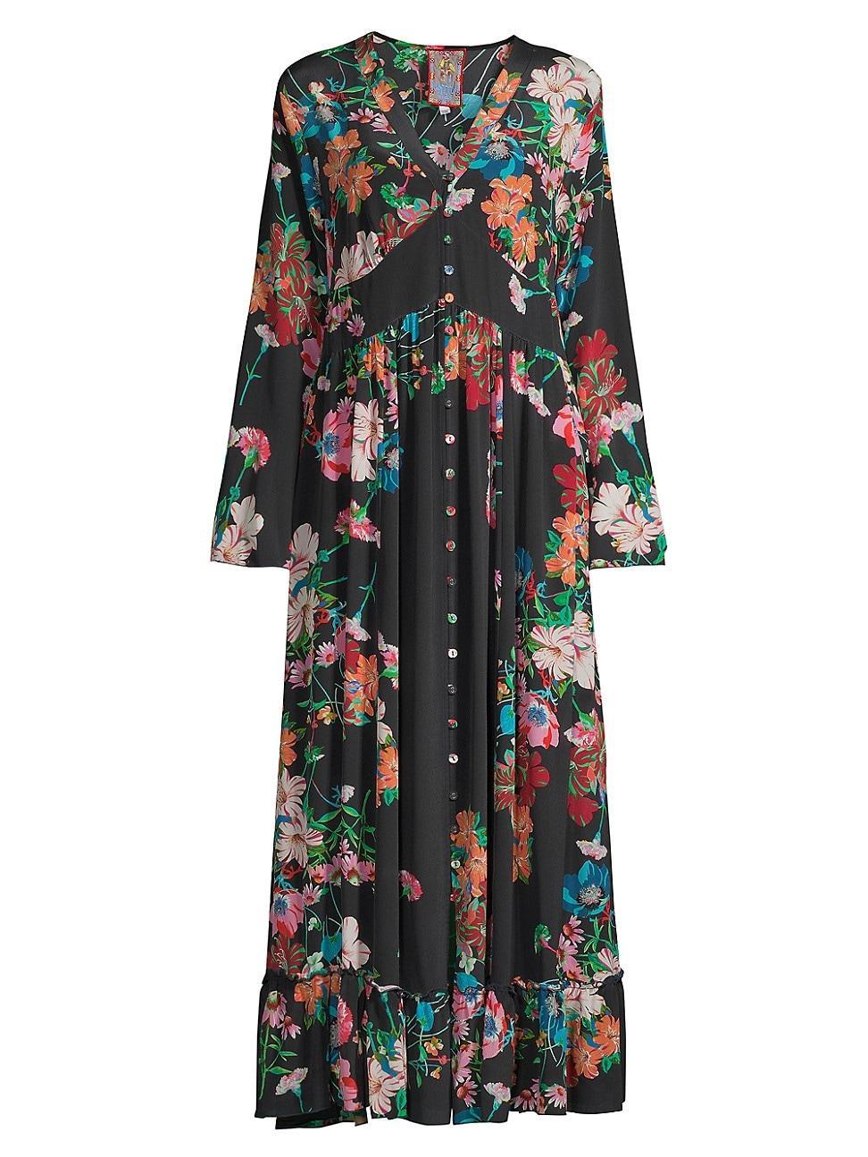 Womens Oasis Floral Silk Maxi Dress Product Image