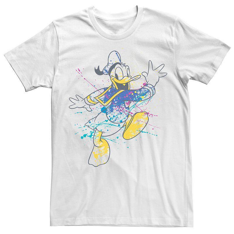 Disneys Donald Duck Jumping For Joy Paint Splatter Portrait Mens Tee Product Image