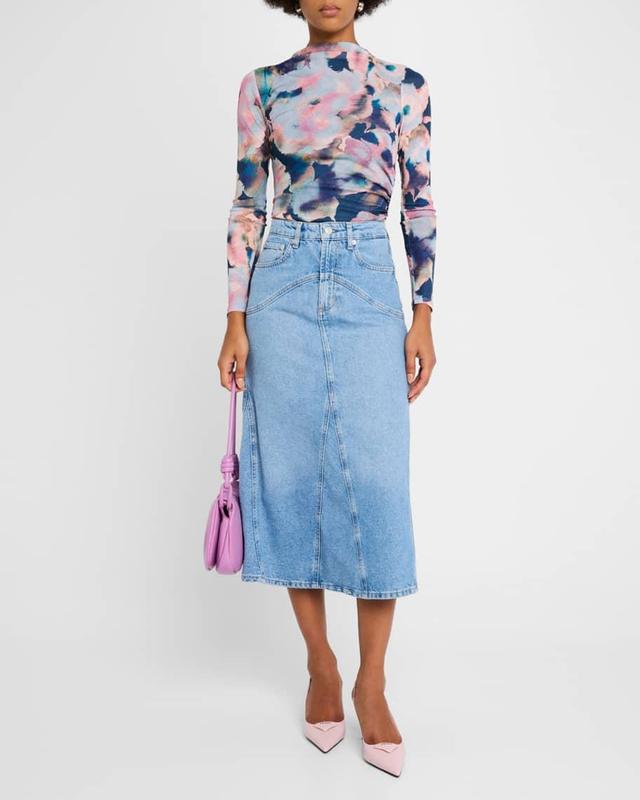 Del Rey Denim Midi Skirt  Product Image