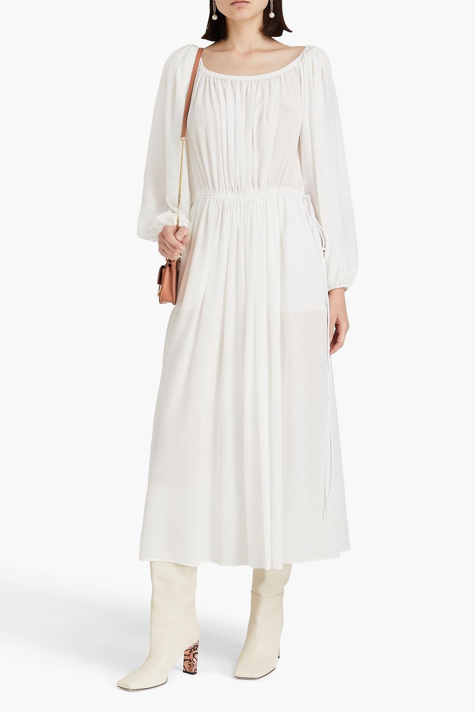 CHLOÉ Elegant White Silk Dress For Women Product Image