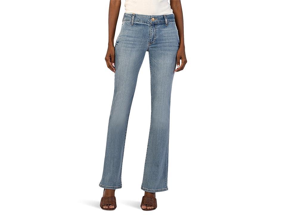 KUT from the Kloth Natalie Mid Rise Trouser Flare Bck Welt In Moment (Moment) Women's Jeans Product Image