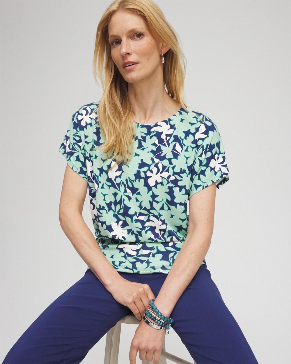 Women's Touch of Cool Floral Banded Hem Top Product Image