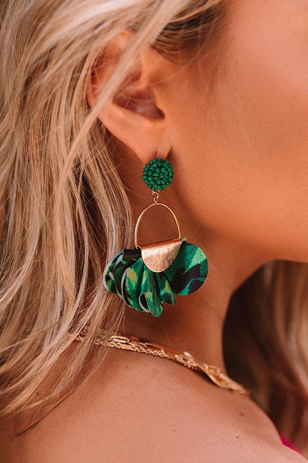 Palms And Prosecco Earrings In Green Product Image