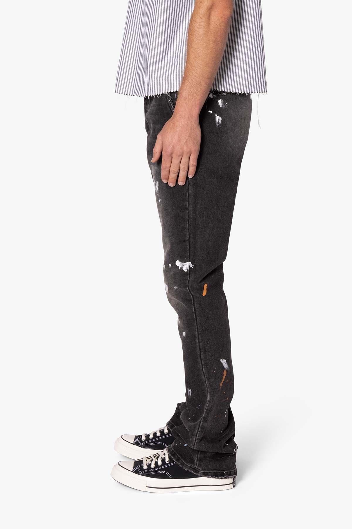 B679 Worn In Painted Pants - Washed Black Product Image