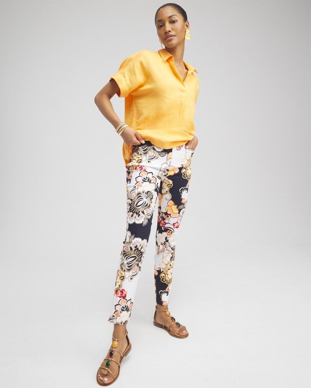 Brigitte Warm Floral Ankle Pants Product Image