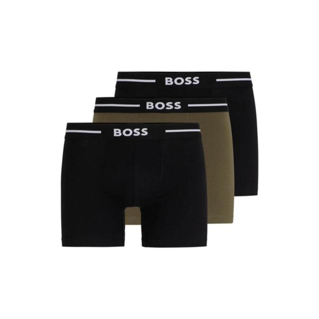 HUGO BOSS Three-pack Of Boxer Briefs With Logo Waistbands In Patterned Product Image