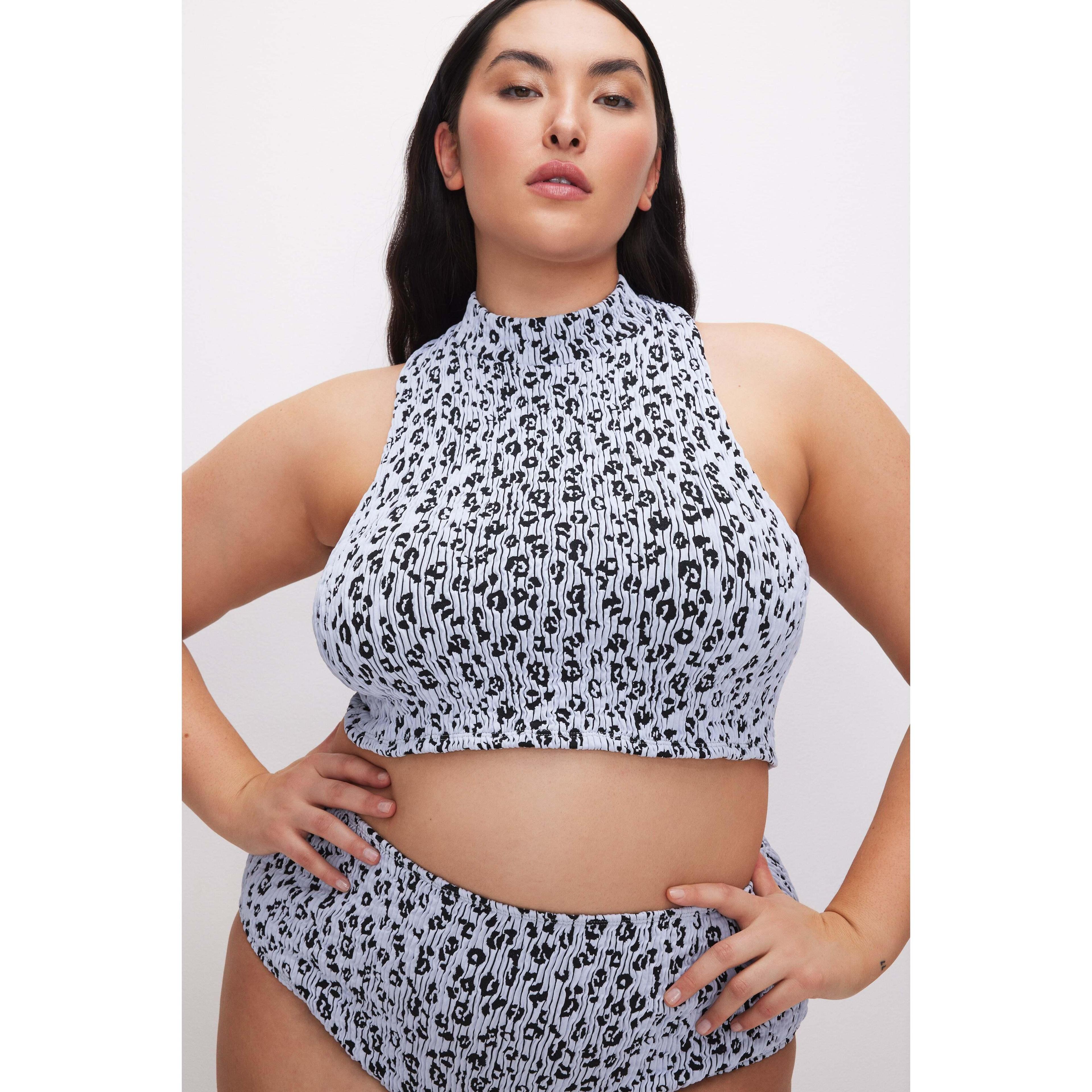 Womens Always Fits Swim Tank | Glass Leopard Size L/XL | Good American by Khlo Kardashian Product Image