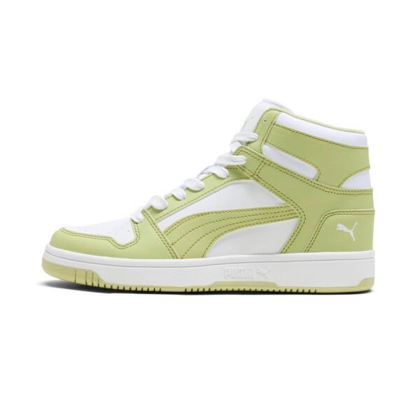 PUMA Rebound LayUP SL Women's Sneakers in White/Pistachio Green/Calming Green Product Image