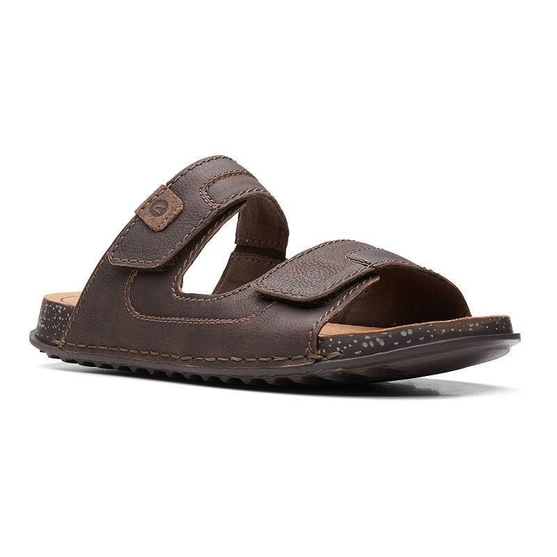 Clarks Crestview Easy Mens Leather Slide Sandals Oxford Product Image