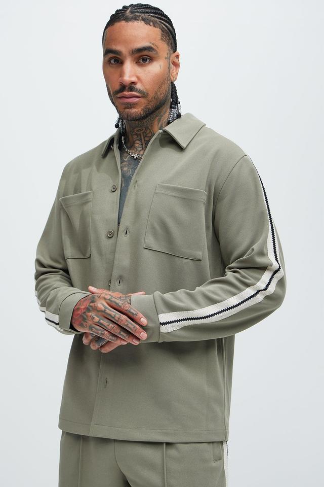 Dennis Pocket Knit Shirt - Olive Product Image