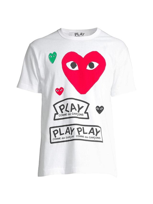 Mens Play Multi Heart Graphic T-Shirt Product Image