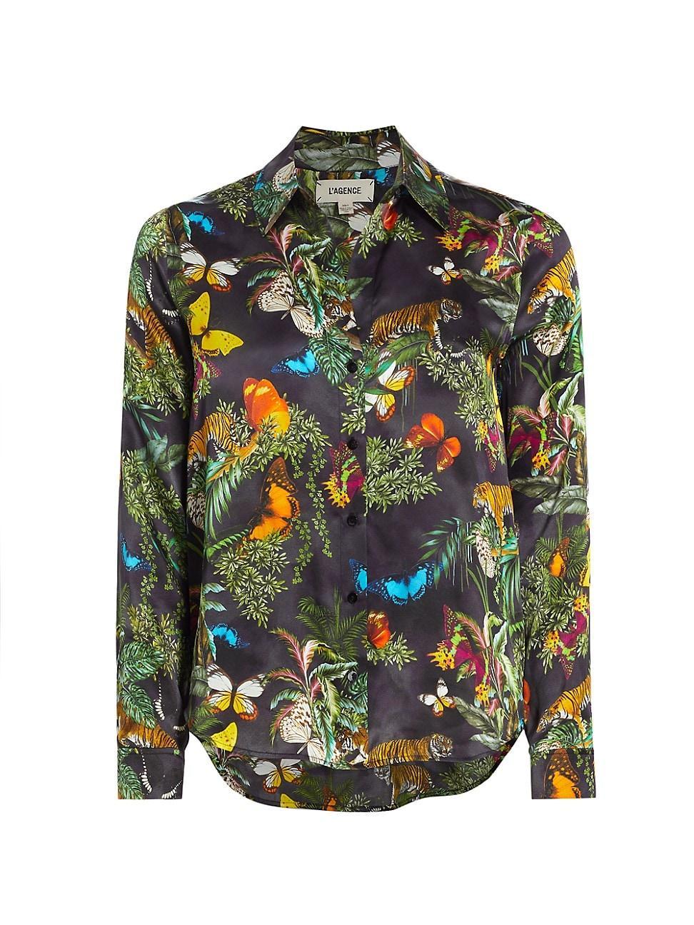 Womens Tyler Jungle Silk Blouse Product Image