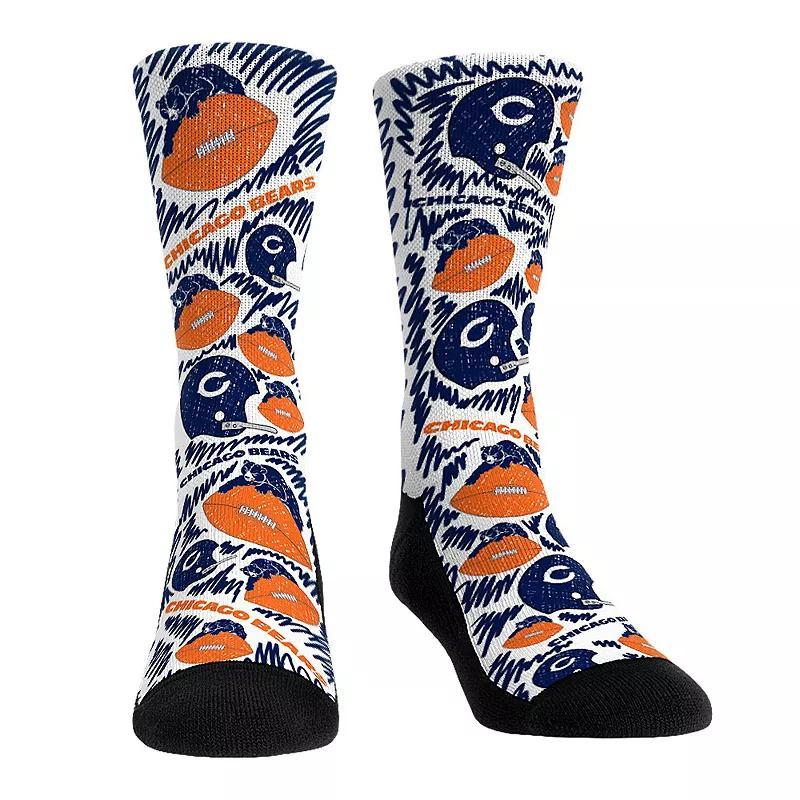 Rock Em Socks Chicago Bears Throwback Logo Sketch Crew Socks, Mens Product Image